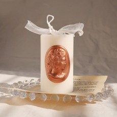 호수(HOSU) 인테리어 앤틱 까메오 캔들 2종 / 홈데코 소품, 브라운, 스파