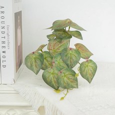 에이치엠데코 미니 조화 화분 센터피스 조화 화분 세트 책상 인테리어 소품, 1개, 칼라디움