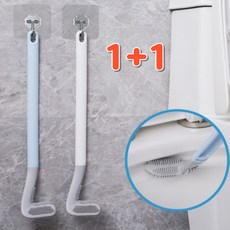 리앤코코 커브 실리콘 변기솔 화장실 청소솔, 2개, 화이트+블루