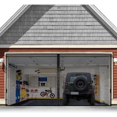 FEGO 마그네틱 스크린 도어 핏 크기:32x80 자체 크기: 34x81 바람 핸즈프리 출입 강화 유리 메쉬 찢어짐 방지 반려동물 및 어린이 친화적 파티오프론트용 강력 자석, 18.3X7.15ft