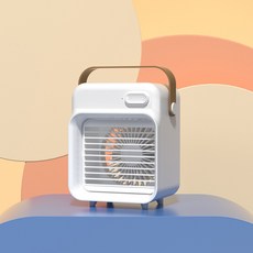 家用冷風機 製冷空調USB充電便攜迷你桌面水冷噴霧電風扇, USB插電款, 白色