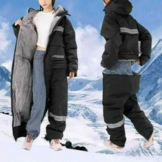 오토바이 방한복 점프수트 라이더 방한슈트 방풍 배달 겨울, C. 블랙 (-50도)