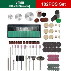 생크 전기 연삭 도구 세트 연마 드릴링 조각 절단용 회전 액세서리 36-198PCs 2.35mm 3mm, [02] 3mm 182PCS Set