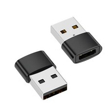 [호환] USB-USB-C 어댑터 USB-C 암-USB 수 고속 충전 및 OTG 변환기 114131211 Pro Max Plu와 호환 가능, 1)black2Pcs