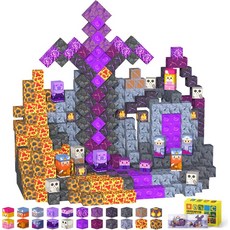 타이니트렉 마그네틱 블록-120PCS 자석 큐브 벚꽃 빌딩 블록 3-4세 5-7 6-8세 유아용 장난감 3세 이상 소년 및 소녀를 위한 STEM 감각 생일 선물, Volcano Sword