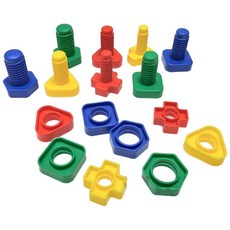 遊思樂 螺絲配對積木16pcs 顏色認知 邏輯遊戲 數學遊戲 訓練手眼協調 商檢合格, G1001A01/螺絲配對積木16pcs