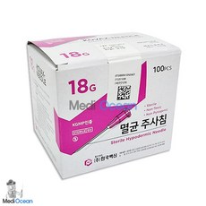 한국백신 일회용주사침 18G 25mm(1inch) 100개입, 1개