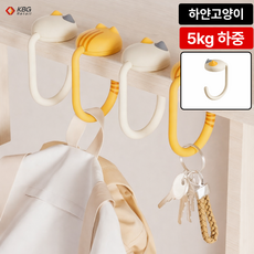 케이비지리테일 냥냥훅 고양이 모양 휴대용 가방 걸이, 1개, 화이트