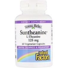 네추럴팩터스 릴랙스 선테아닌 L-테아닌 125mg 베지테리안 캡슐, 60개입, 1개, 60정