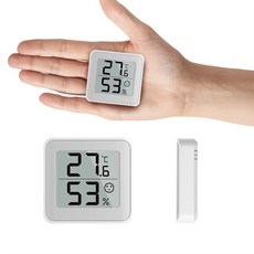 1+1 휴테라 초소형 디지털 미니 온습도계 배터리포함, 화이트, 2개