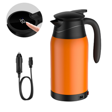 차량용 전기포트 대용량 차량용 커피포트 카포트 12V/24V, 오렌지, 24V