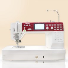 JANOME Memory Craft 6700P家用縫紉機，多功能花樣，LED照明，自動穿線，速度可調, 白色.酒紅色, Memory Craft 6700P