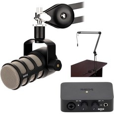 로드 포드믹 다이내믹 팟캐스팅 마이크 번들 AI-1 스튜디오 품질 USB 오디오 인터페이스 및 Auray BAI-2X 2섹션 방송 암, 로드 포드믹 다이내믹 팟캐스팅 마이크 번들 AI1 스튜