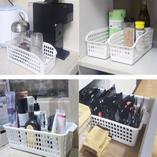 직사각 바구니 수납함 해피마켓 탕비실간식정리함, 오픈형