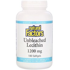 natural Factors 卵磷脂1200mg軟膠囊 180顆入, 1個, 180 件