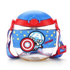 寶媽嚴選 9kmp (Poli) 变形警车珀利兒童宝宝波力卡通圖案塑料水瓶带吸管 尺寸 450 毫升多种容量。, 甜甜圈杯, 1個