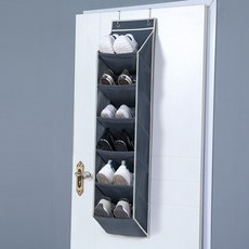 패브릭 신발 수납함 접이식 다층 통기성 수납함 정리박스형 기숙사 잡화 벽걸이형 기저귀, 그레이 6단, 1개