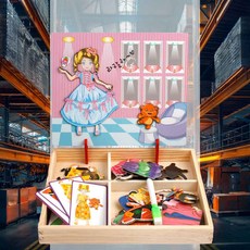 공주놀이 마그넷 퍼즐 감각발달 성장과정 조각퍼즐 조각맞추기 학습교구 원목교구