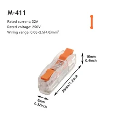 범용 컴팩트 와이어링 스플라이싱 커넥터 퀵 전기 푸시 인 조명 터미널 블록 10 개, 01 10PCS, 03 M-411