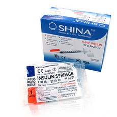 신아 인슐린 당뇨 주사기 1cc (29G X 1/2인치) 1박스(당뇨병환자 사용/1회용 의료기기), 1박스