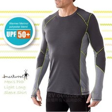 SmartWool 男款保暖防風手袖長袖圓領美麗諾羊毛排汗衣 Sport 215 抗菌運動T恤