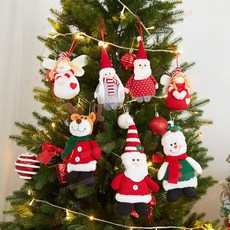 台灣出貨 聖誕節裝飾品老人雪人麋鹿娃娃公仔玩偶掛件聖誕樹掛飾節日禮物, 白點聖誕老人, 1個