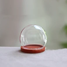 개방형 원형 유리 Cloche 글로브 디스플레이 돔 커버 병 영원한 나무 받침대가 있는 1/2X 20/25/30/35mm, 02 1pc, 12 NO2 35x25mm