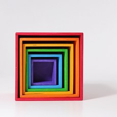 木質彩虹積木顏色認知認知兒童玩具, 1個, 彩虹套盒:如圖所示