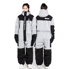 작업복 정비복 배달대행 일체형 방한복 오토바이 라이더 바이크 방한복 스즈끼복 우주복 스즈키복, XL, 실버그레이