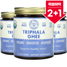 퓨어 인디언 푸드 유기농 목초사육 락토프리 무염 정제 버터 트리팔라가 기버터 방탄커피 150g / 해외직구 미국정품, 3개