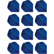 하드코어 래디컬 엑스트라 도톰 스탠다드 다트 플라이트 - 팩당 4세트총 12대의 및 레드 드래곤 체크아웃 카드, Blue