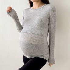 마미누리긴팔 이너수유티 임산부 수유복 기본 수유티셔츠 상의 177116