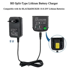Black&Decker 20V LBXR2020-OPE 리튬 배터리와 호환 가능 충전기 미국EU영국호주 플러그, 02 EU plug