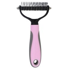 寵物梳毛刷，圓潤梳齒不傷皮膚，雙面開結設計，一撕即淨方便清潔, 粉色小號 17.5*6.5cm 刀片11片, 1個