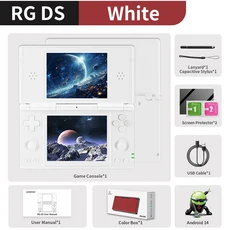 안베르닉 RG DS 휴대용 게임 콘솔 4인치 IPS 듀얼 스크린 안드로이드 4000mAh 플립 비디오 플레이어 리셀HK, 01 China Mainland, 01 Standard No Games, 04 Polar White