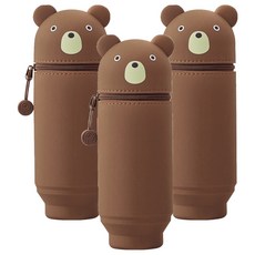 푸니라보 스마트핏 스탠드 펜케이스 빅사이즈, 곰, 3개