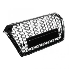 프론트 스포츠 육각 메쉬 벌집 후드 그릴 RS4 스타일 B9 2017-2019 자동차 액세서리, 09 All Black, 1개