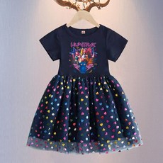 케이팝 데몬헌터스 드레스 원피스 코스튬 공주 코스프레 반팔 여아 키즈 라운드 오버핏