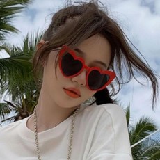 하트 선글라스 파티용품 5컬러 생일 파티 안경 소품 귀여운 하트 안경 패션 선글라스 코스튬 아이템, 1개, 진핑크\FREE