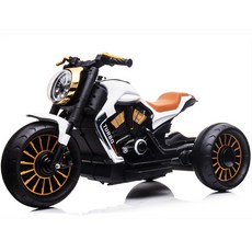 TECHONE MOTO46 PLUS 兒童仿真類哈雷電動重機摩托車/獨立音響系統充電雙驅動童車，可外接MP3, 白, 1個