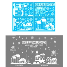 새로운 크리스마스 장식 데칼 및 창 스티커 황금 엘크 유리 진열장 정적 귀엽고 아름다운 쇼핑몰 Windows, 01 1pc