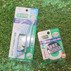 GUM牙周護理牙間刷組：L型(0SSSS' 1SSS' 2SS)10入/I型(1SSS' 2SS)20入/牙線，深層清潔牙縫，預防牙周病, 1個, L型牙間刷2SS+含蠟膨脹型牙線