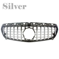 벤츠 W176 A클래스 A160 A180D A200D A220 A250 13-15년 GT-R 스타일 수직 바 후드 그릴 호환, 13-15 GT BLK