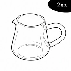 내열유리 시럽잔 밀크저그 70ml, 2개, 투명