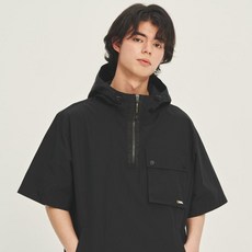 내셔널지오그래픽 [백화점정품] 공용 가슴 포켓 우븐 반팔 후디 아노락 N232UFT080