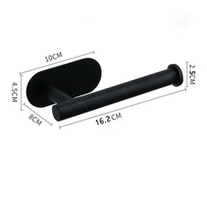 스테인레스 스틸 변기 종이 타월 거치대 접착 주방 롤 랙 욕실 펀치 없음 벽걸이 티슈 디펜서 행어, 12 1PC Basic Black