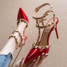 여성 구두 뾰족 하이힐 힐 포인티드 스틸레토 스터드