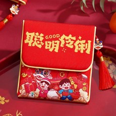 台灣出貨 2026馬年魔法迷人紅包 農曆新年布紅包 布紅包, 1個, 無肩帶-聰明伶俐