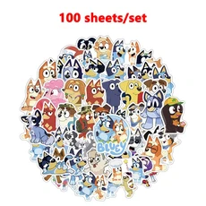 어른용 블루 스티커 장난감 빙고 크리에이티브 만화 냉장고 방수 스티커 DIY 수하물 노트북 스티커 어른 선, 02 100PCS