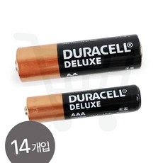 듀라셀 디럭스 건전지 aaa 알카라인 14개입 14알 장난감 대용량 리모컨 일회용 배터리, AA